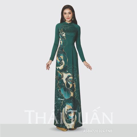 ASBA720024FNB Vải Áo Dài Satin Hương Thơm Kháng Khuẩn Màu Xanh Lá Khổ 1m50 x Dài 2m3