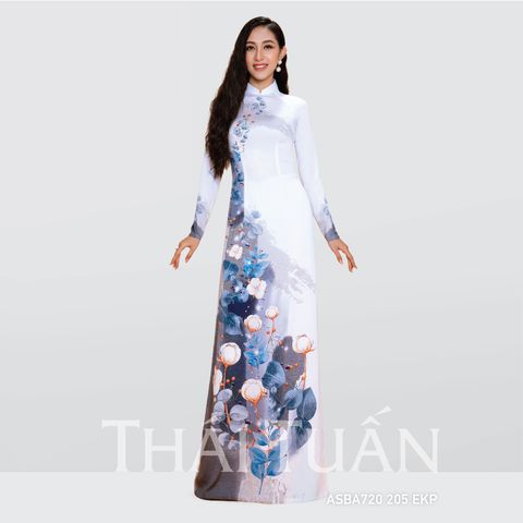ASBA720205EKP Vải Áo Dài Premium Họa Tiết Hoa Lá Kháng Khuẩn Khổ 1m50 x Dài 2m3