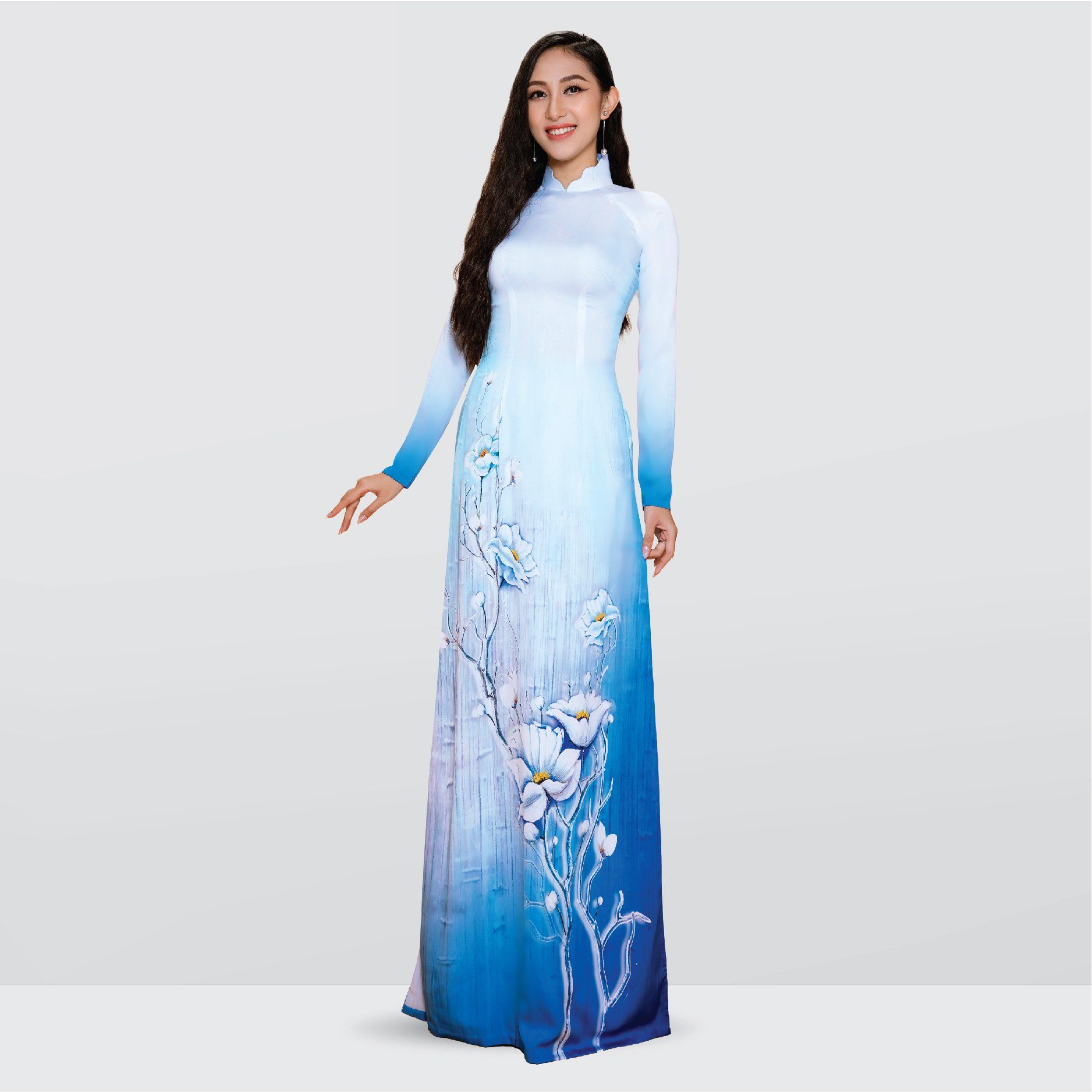 Vải Áo Dài Premium Họa Tiết Hoa Lá Kháng Khuẩn Khổ 1m50 x Dài 2m3 ASBA720205ER6