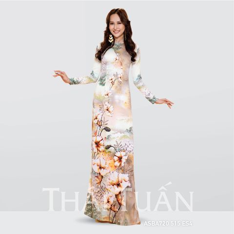 ASBA720515ES4 Vải Áo Dài Premium Họa Tiết Hoa Lá Kháng Khuẩn Khổ 1m50 x Dài 2m3