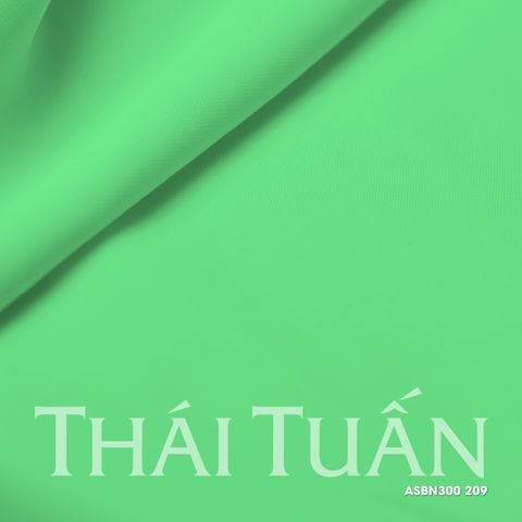 ASBN300209 Vải Lụa Hồng Ngọc Khổ Nhỏ Màu Xanh Lá Mạ