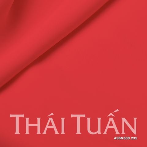 ASBN300235 Vải Lụa Hồng Ngọc Khổ Nhỏ Màu Đỏ Ánh Cam