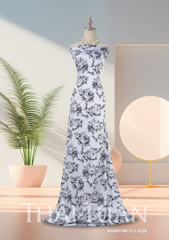 ASBR198211EQE Vải In Hoa Văn Hoa Lá Màu Xám Nhạt Khổ 1m5 x 2m