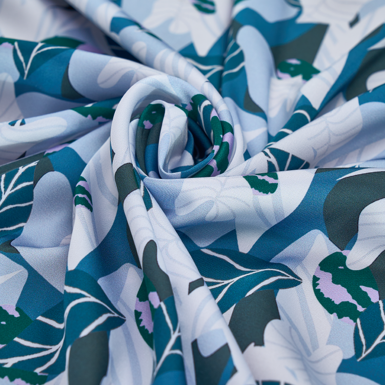 Vải In Hoa Văn Hoa Lá Màu Xanh Khổ 1m5 x 2m ASBR198503EM5