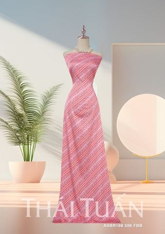 ASBR198506FBB Vải In Hoa Văn Hoa Lá Màu Hồng Ánh Đỏ 1m5 x 2m