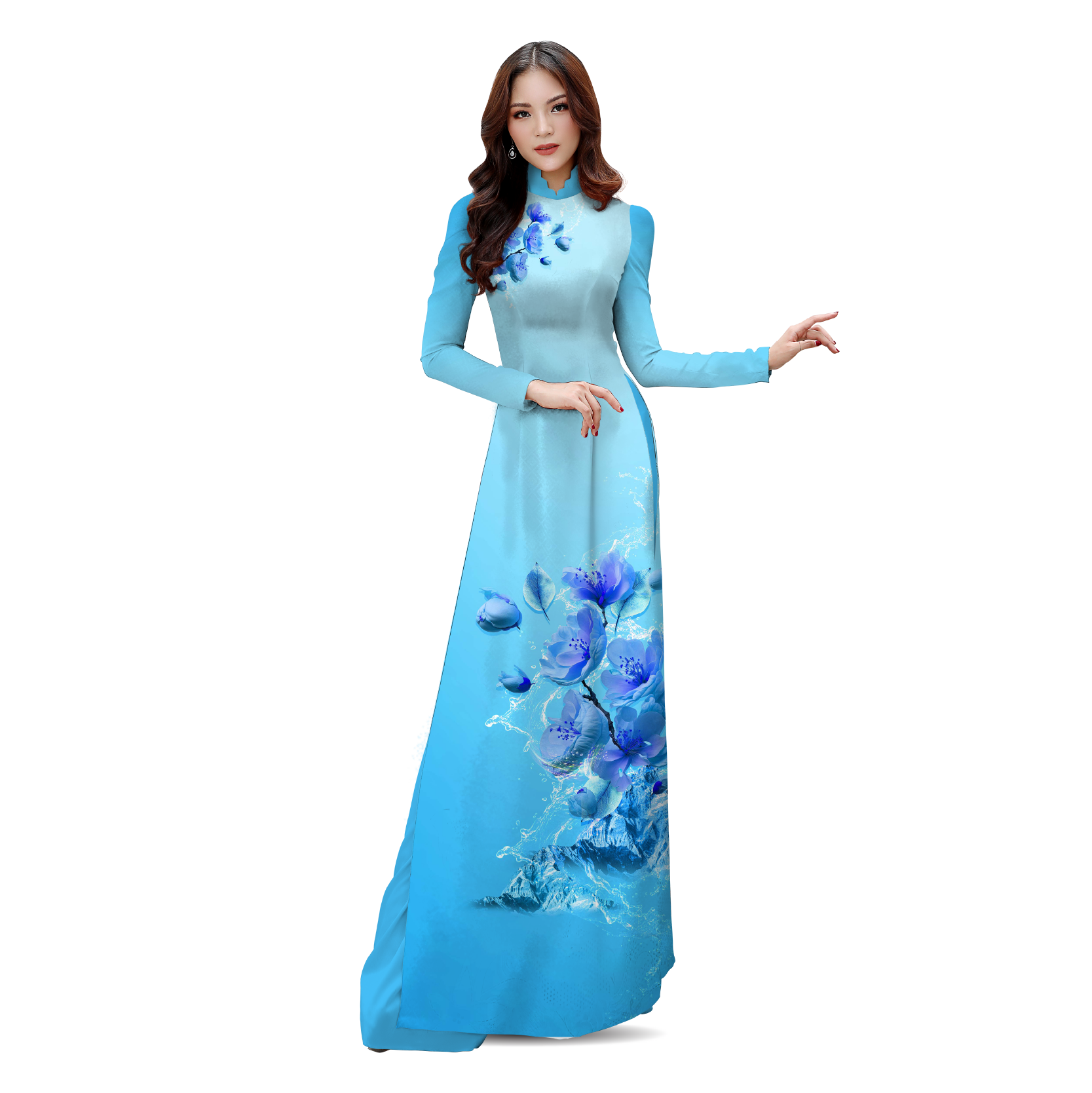 Vải Áo Dài Sắc Phương Nam Kháng Khuẩn Màu Xanh Khổ 1m50 x 2m1 ASBR533005IXK