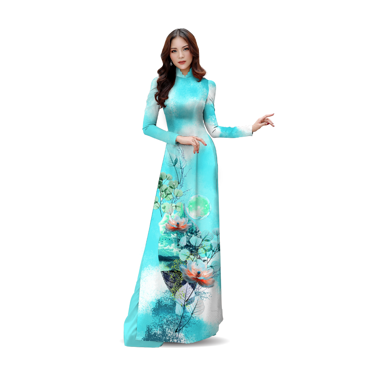 ASBR533005KB6 Vải Áo Dài Sắc Phương Nam Kháng Khuẩn Màu Xanh Khổ 1m50 x 2m1