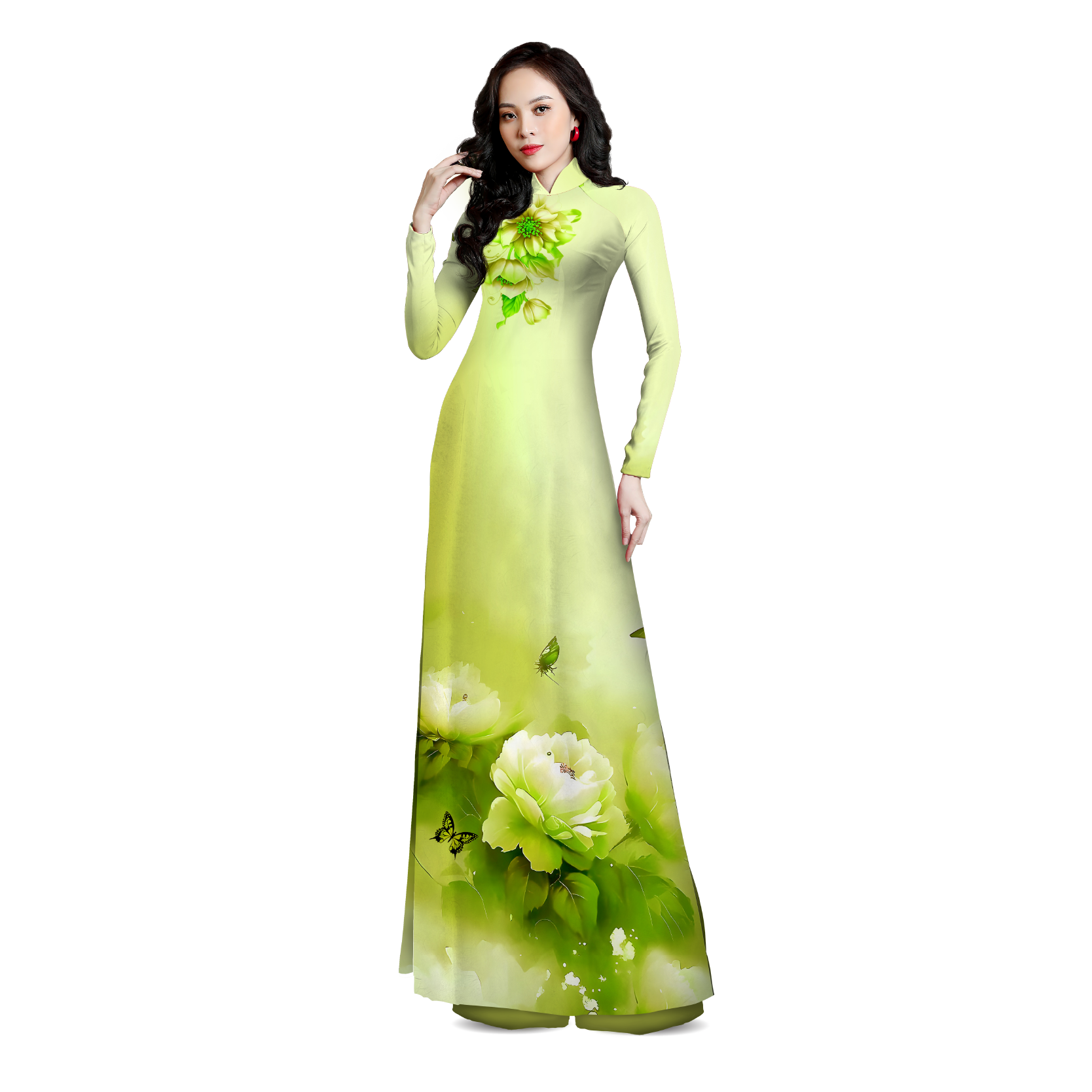 ASBR533009IXD Vải Áo Dài Sắc Phương Nam Kháng Khuẩn Xanh Lá Khổ 1m50 x 2m1