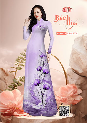 ASBR533014IX9 Vải Áo Dài Sắc Phương Nam Kháng Khuẩn Tím Khổ 1m50 x 2m1