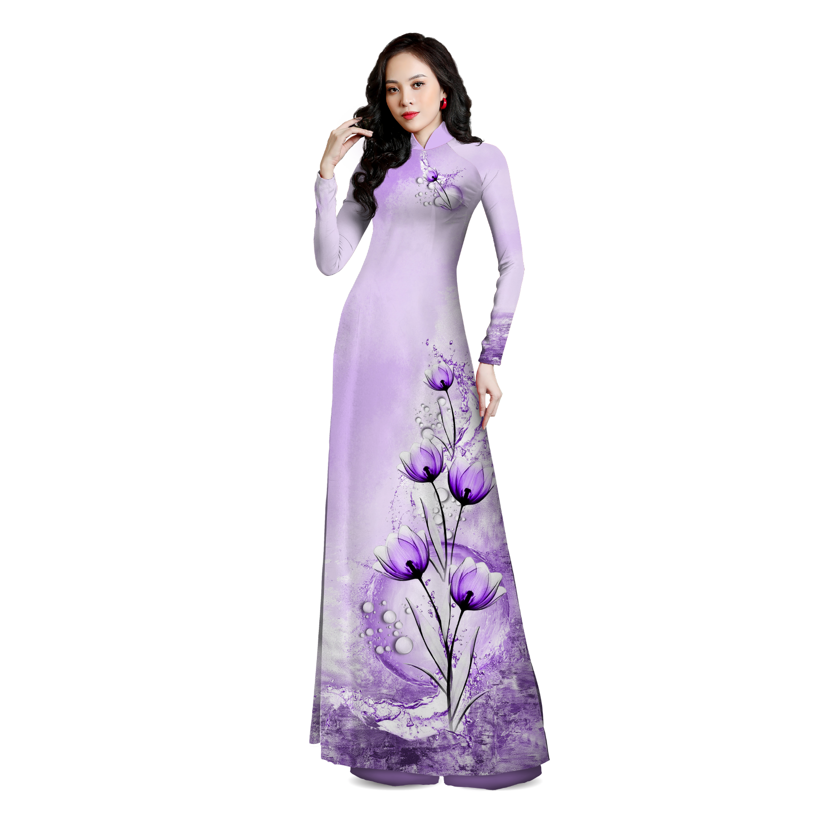 ASBR533014IX9 Vải Áo Dài Sắc Phương Nam Kháng Khuẩn Tím Khổ 1m50 x 2m1