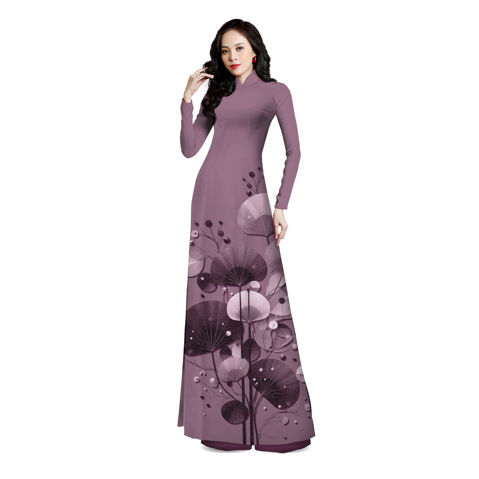 ASBR533021IX5 Vải Áo Dài Sắc Phương Nam Kháng Khuẩn Màu Tím Than Khổ 1m50 x 2m1