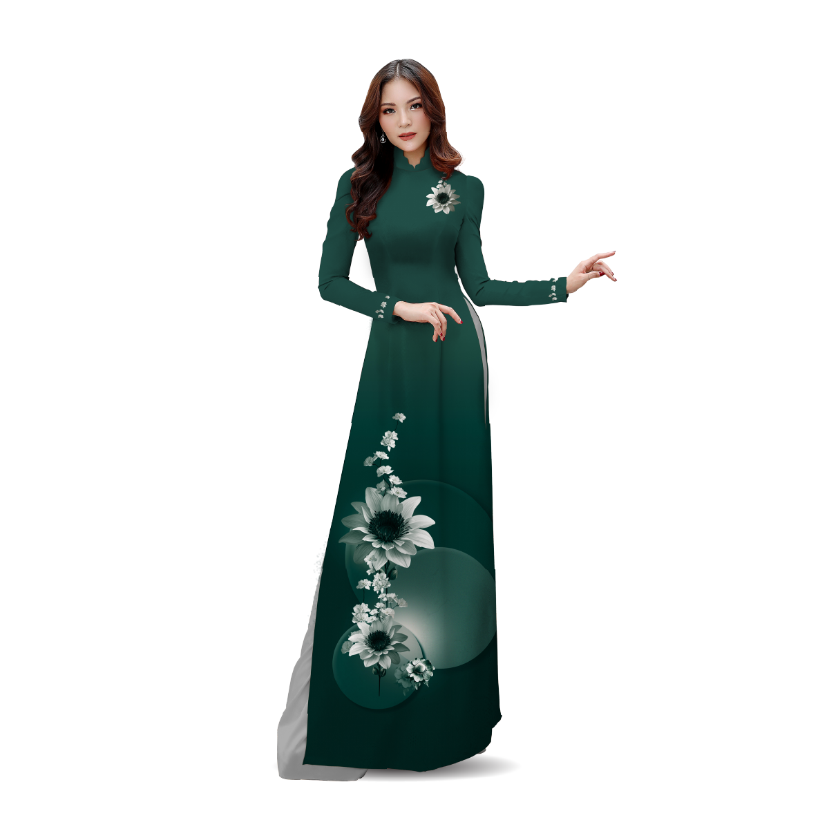 ASBR533024KB3 Vải Áo Dài Sắc Phương Nam Kháng Khuẩn Xanh Lá Nhạt Khổ 1m50 x 2m1