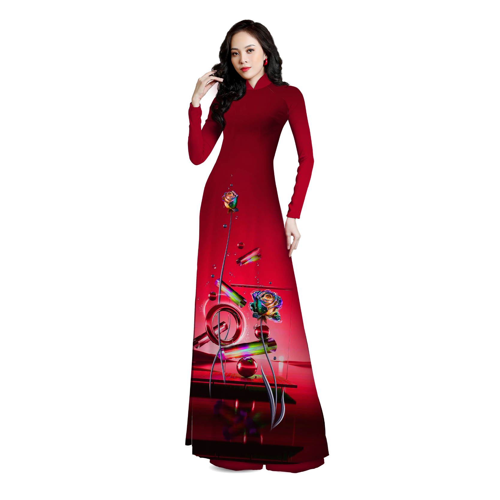 ASBR533041IXC Vải Áo Dài Sắc Phương Nam Kháng Khuẩn Màu Đỏ Khổ 1m50 x 2m1