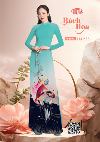 ASBR533042K4A Vải Áo Dài Sắc Phương Nam Kháng Khuẩn Màu Xanh Khổ 1m50 x 2m1