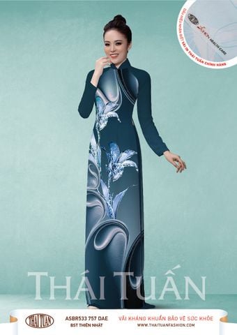 Vải Áo Dài In Họa Tiết Kháng Khuẩn Khổ 1m50 Dài 2m1 ASBR533757DAE