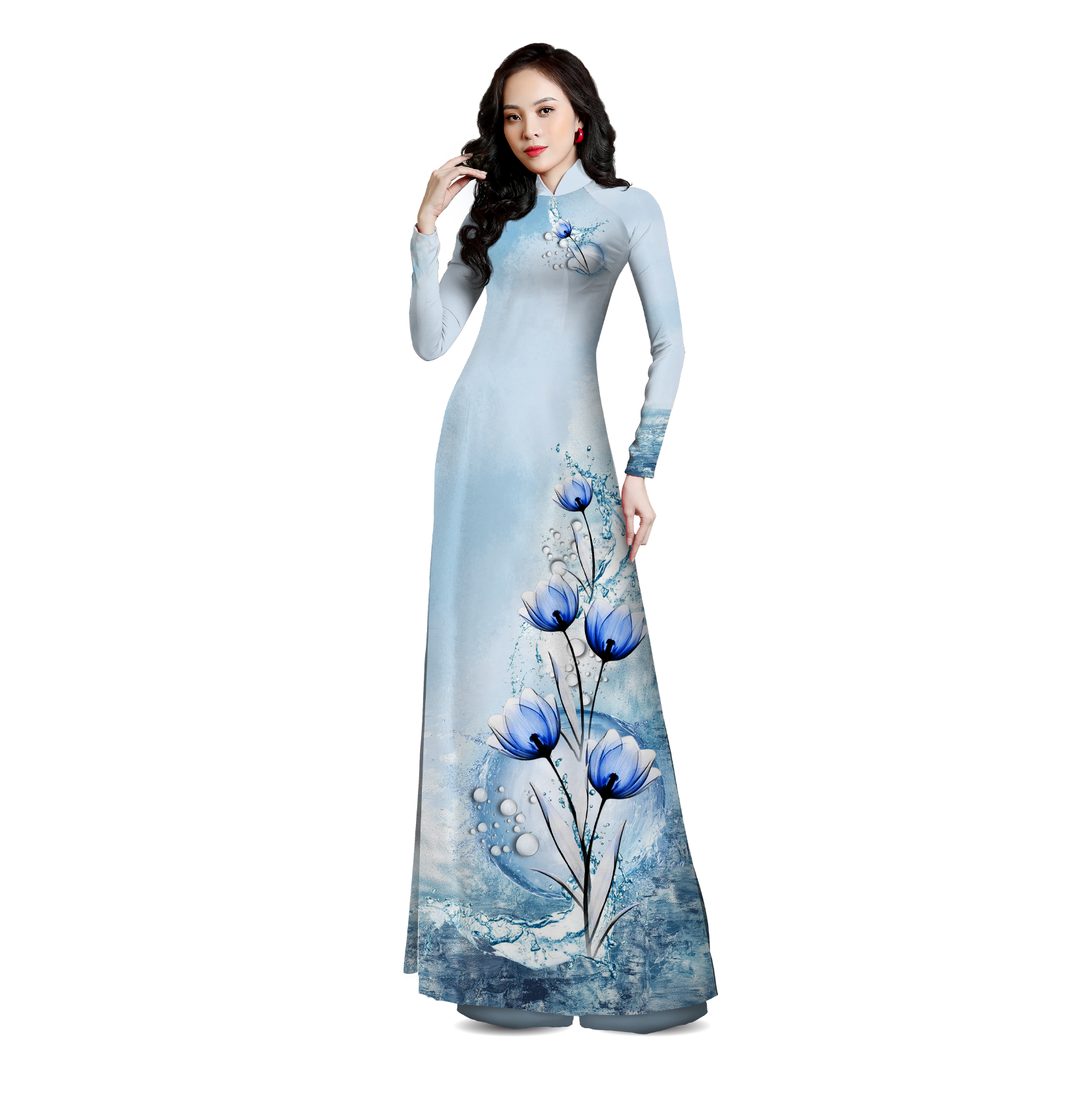 Vải Áo Dài Sắc Phương Nam Kháng Khuẩn Màu Xanh Khổ 1m50 x 2m1 ASBR533205IX9