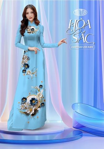 ASBR533205KB9 Vải Áo Dài Sắc Phương Nam Kháng Khuẩn Màu Xanh Khổ 1m50 x 2m1