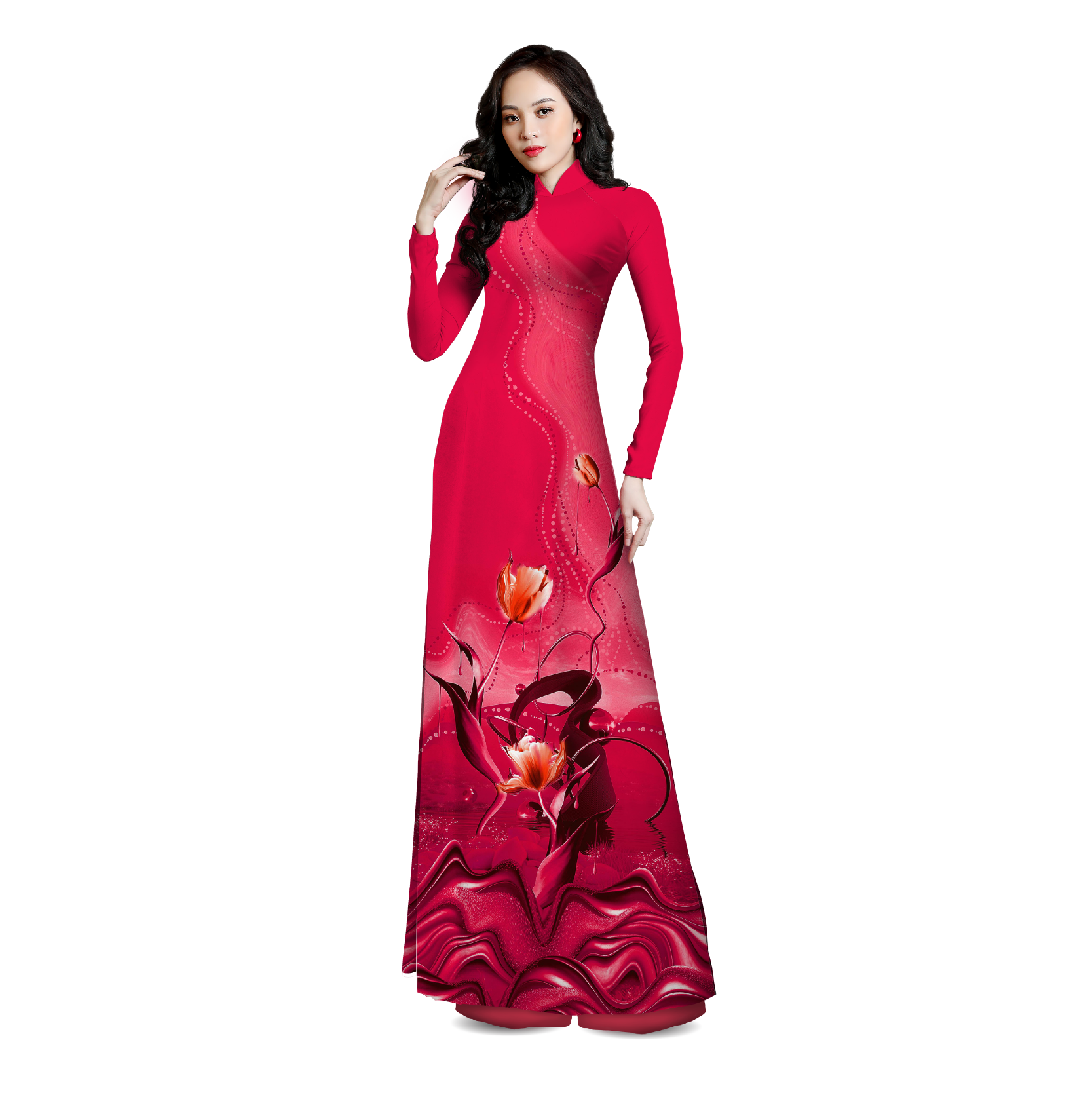 Vải Áo Dài Sắc Phương Nam Kháng Khuẩn Màu Đỏ Khổ 1m50 x 2m1 ASBR533241IXB