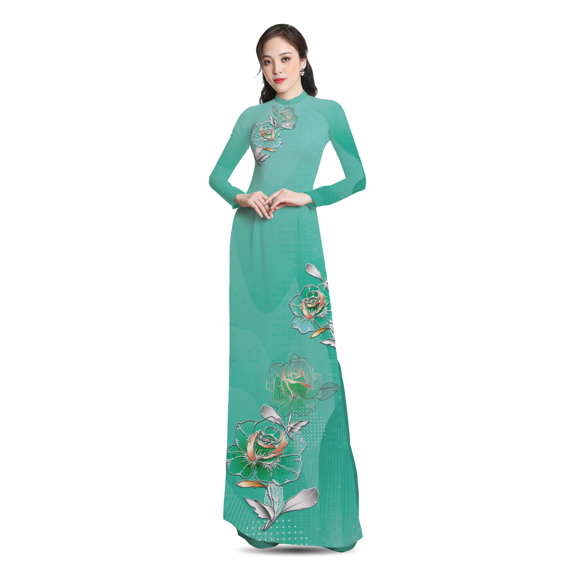 ASBR533242IBG Vải Áo Dài Sắc Phương Nam Kháng Khuẩn Màu Xanh 1m50 x 2m1