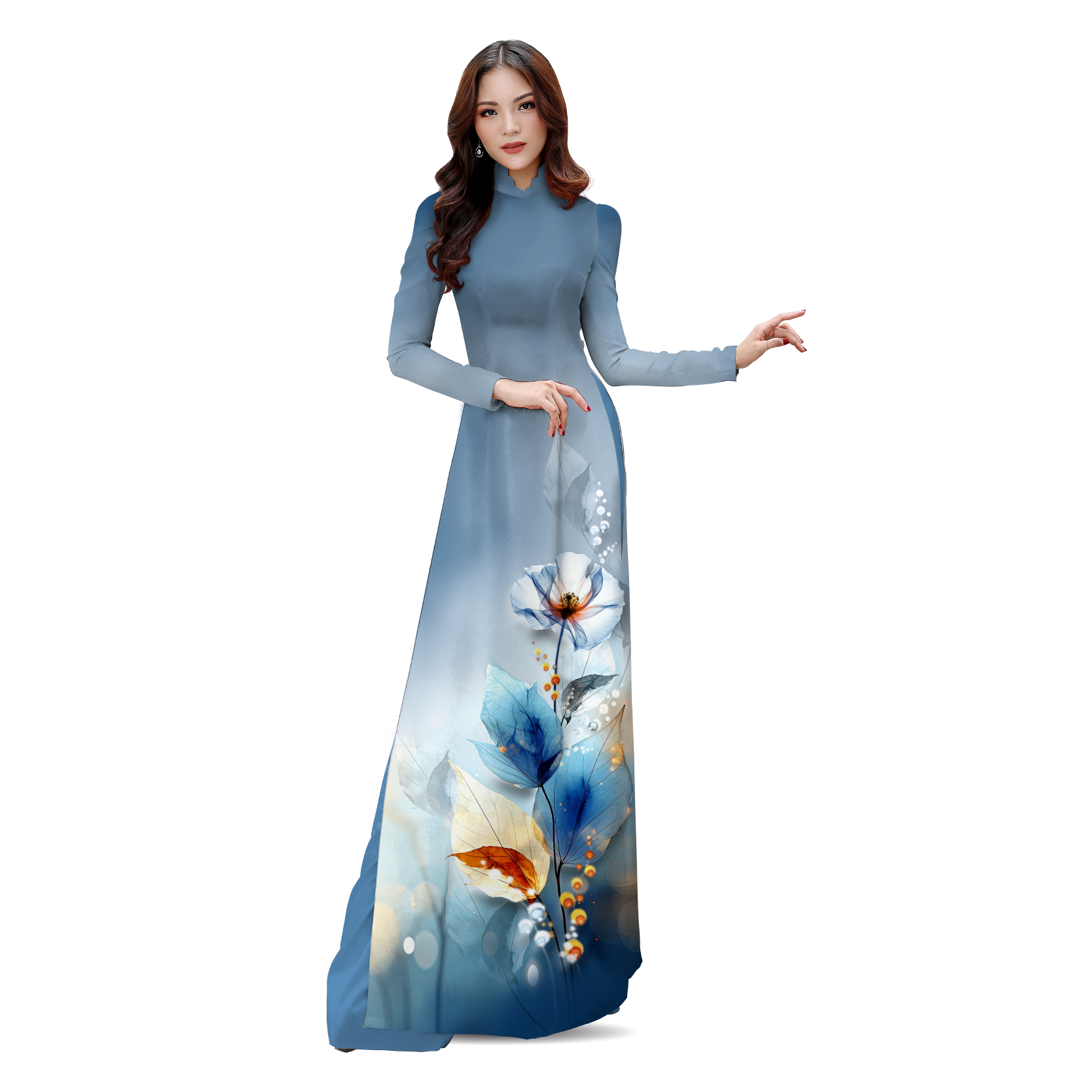 Vải Áo Dài Sắc Phương Nam Kháng Khuẩn Màu Xanh Khổ 1m50 x 2m1 ASBR533257IXF