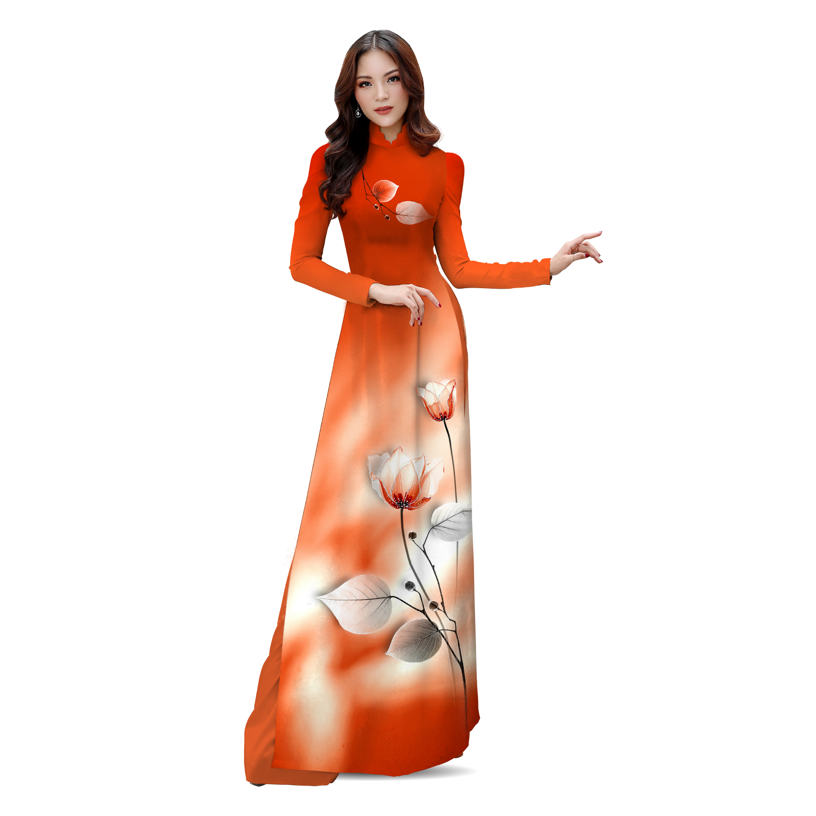 Vải Áo Dài Sắc Phương Nam Kháng Khuẩn Màu Cam Khổ 1m50 x 2m1 ASBR533308IXH