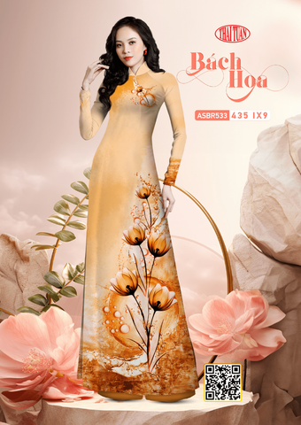 ASBR533435IX9 Vải Áo Dài Sắc Phương Nam Kháng Khuẩn Màu Nâu Vàng Khổ 1m50 x 2m1