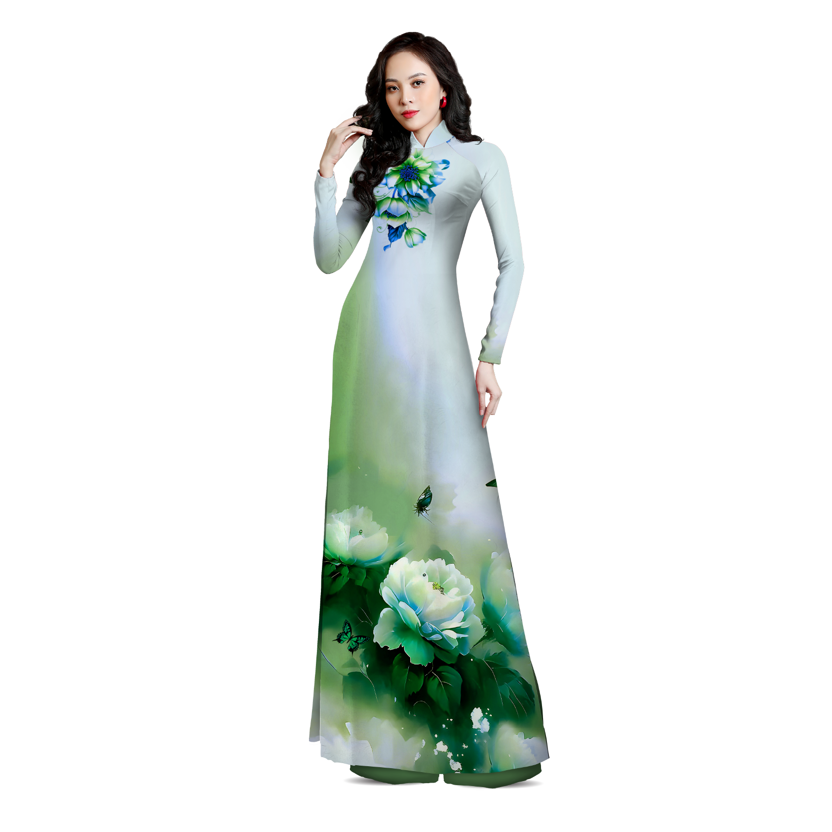 ASBR533509IXD Vải Áo Dài Sắc Phương Nam Kháng Khuẩn Màu Xanh Khổ 1m50 x 2m1