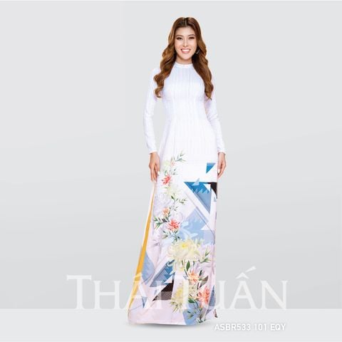 ASBR533EQY Vải Áo Dài In Sắc Phương Nam Họa Tiết Kháng Khuẩn Nhiều Màu Khổ 1m50 x 2m1