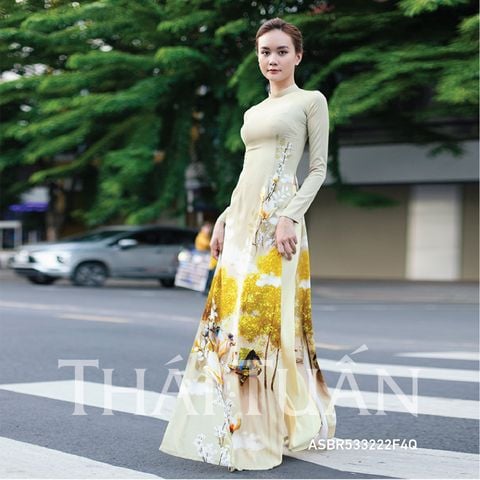 ASBA710222F6L Vải Áo Dài In Họa Tiết Kháng Khuẩn Khổ 1m50 Dài 2m1