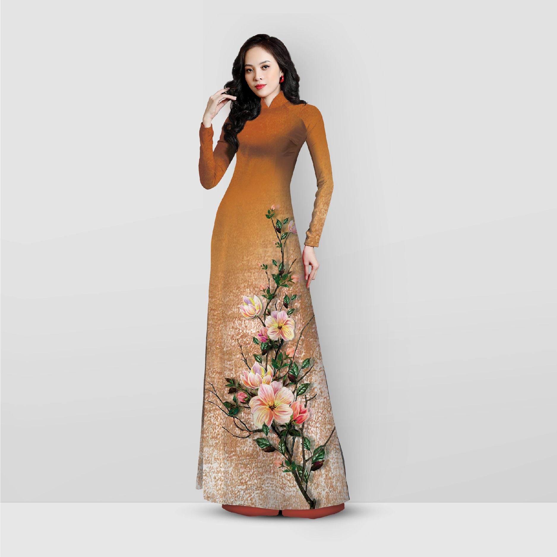 Vải Áo Dài In Họa Tiết Kháng Khuẩn ASBR533308F4P