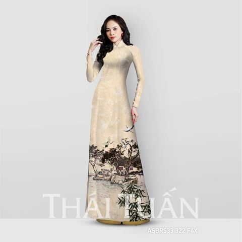 ASBR533322F4X Vải Áo Dài In Họa Tiết Kháng Khuẩn Khổ 1m50 Dài 2m1