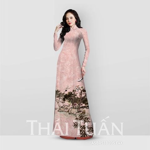 ASBR533335F4X Vải Áo Dài In Họa Tiết Kháng Khuẩn Khổ 1m50 Dài 2m1
