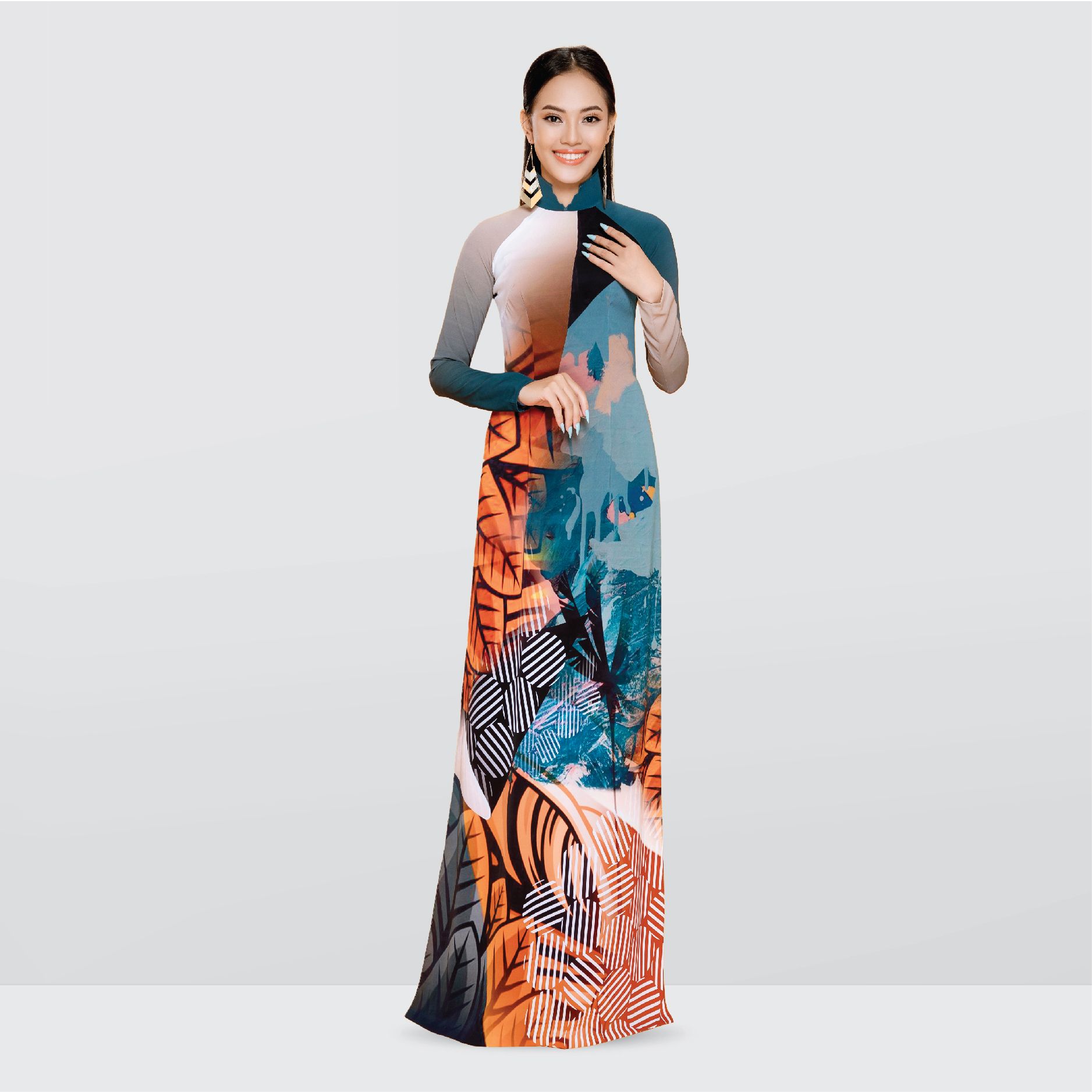 ASBR533ERN Vải Áo Dài In Họa Tiết Kháng Khuẩn Khổ 1m50 x 2m1