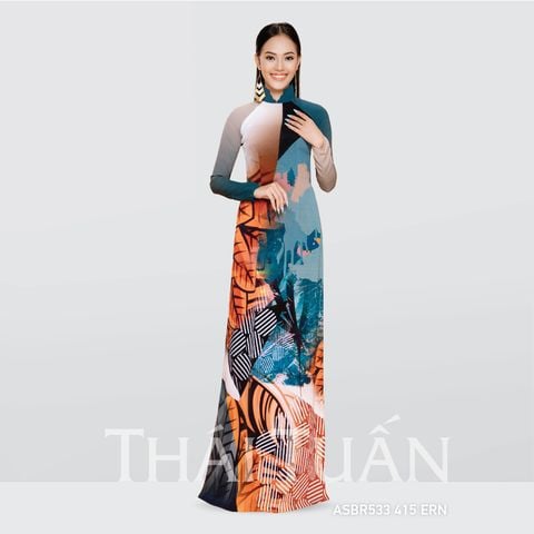 ASBR533ERN Vải Áo Dài In Họa Tiết Kháng Khuẩn Khổ 1m50 x 2m1