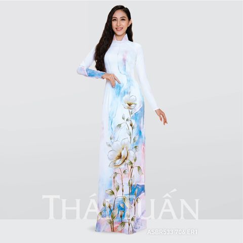 ASBR533ER1 Vải Áo Dài In Họa Tiết Kháng Khuẩn Nhiều màu Khổ 1m50 Dài 2m1