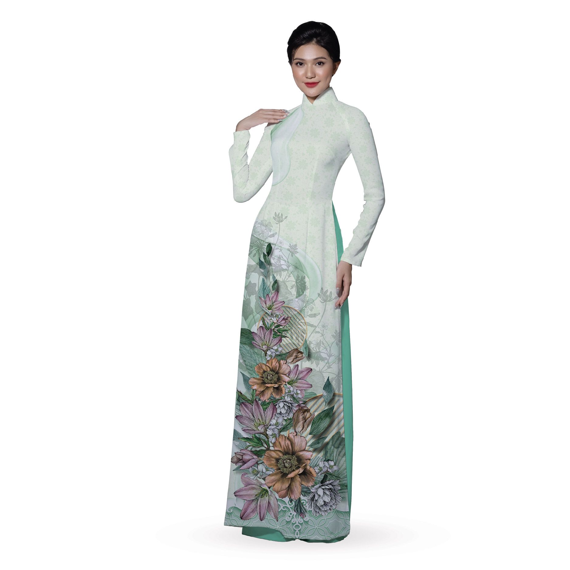 ASBR533004DQZ Vải Áo Dài In Họa Tiết Kháng Khuẩn Khổ 1m50 x 2m1