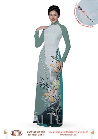 ASBR533013DQR Vải Áo Dài In Họa Tiết Kháng Khuẩn Khổ 1m50 x 2m1