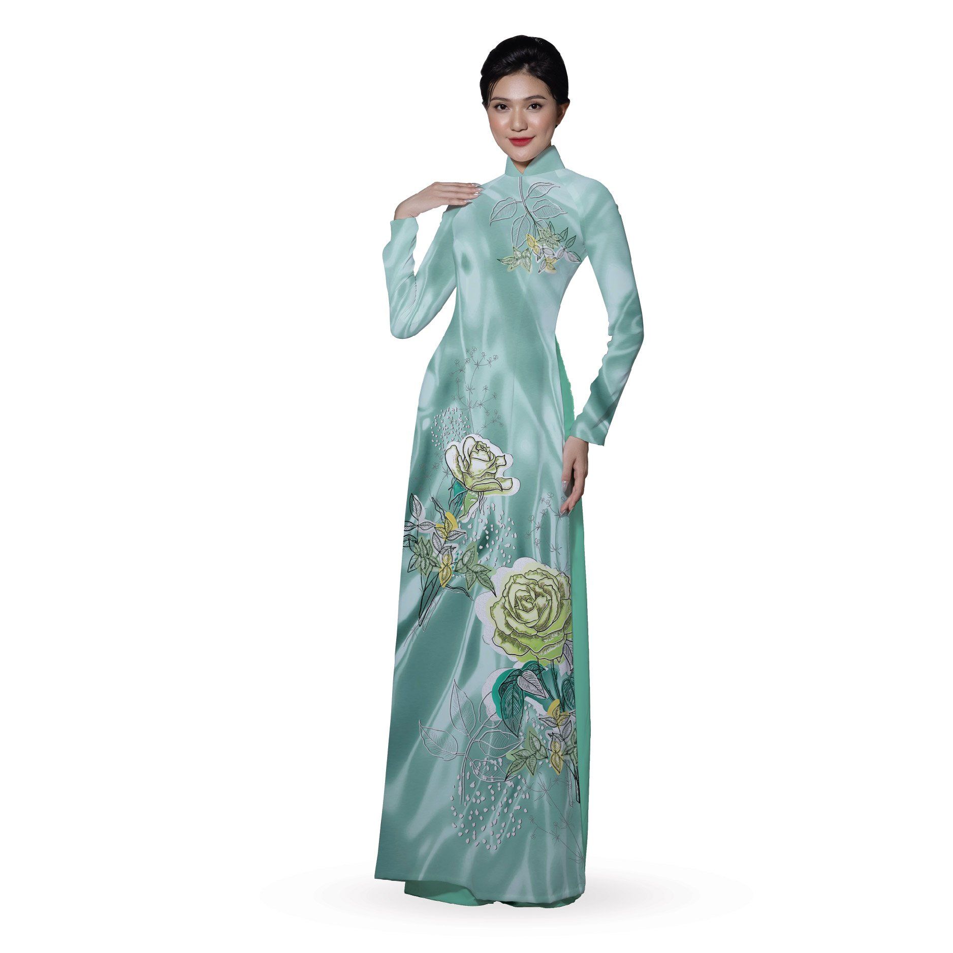 ASBR533013DQT Vải Áo Dài In Họa Tiết Kháng Khuẩn Khổ 1m50 x 2m1