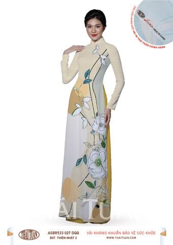 ASBR533027DQQ Vải Áo Dài In Họa Tiết Kháng Khuẩn Khổ 1m50 x 2m1