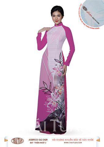 ASBR533062DQR Vải Áo Dài In Họa Tiết Kháng Khuẩn Co Giãn Khổ 1m50 x 2m1