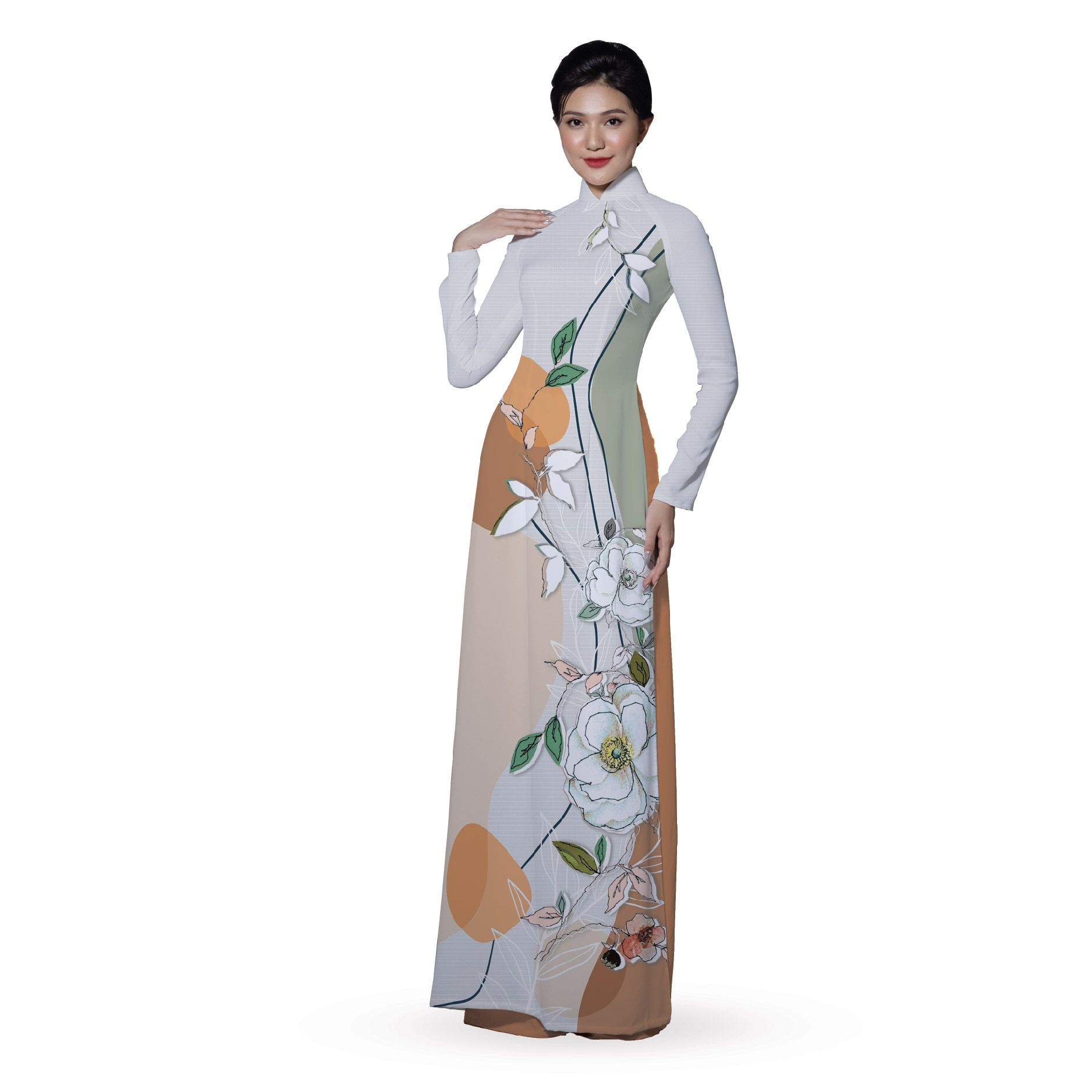 ASBR533101DQQ Vải Áo Dài In Họa Tiết Kháng Khuẩn Khổ 1m50 x 2m1