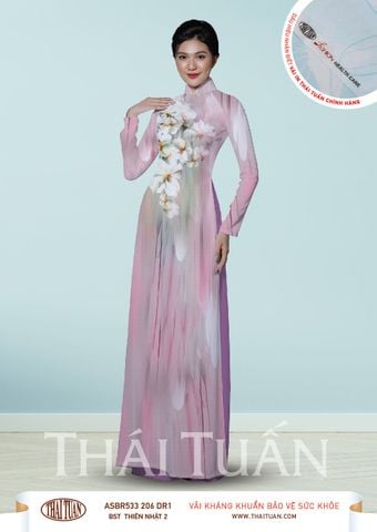 ASBR533206DR1 Vải Áo Dài In Họa Tiết Kháng Khuẩn Khổ 1m50 x 2m1