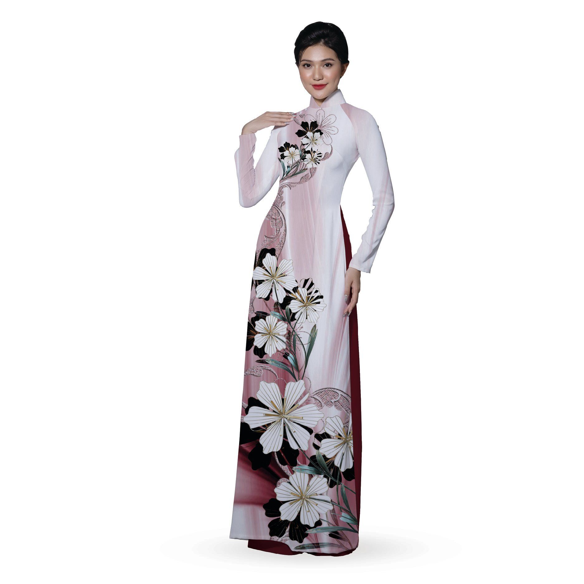 ASBR533223DR4 Vải Áo Dài In Họa Tiết Kháng Khuẩn Khổ 1m50 x 2m1