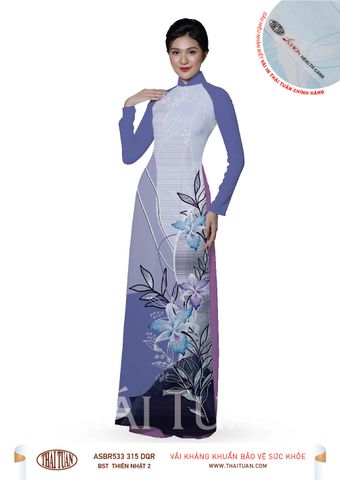 Vải Áo Dài In Họa Tiết Kháng Khuẩn Khổ 1m50 Dài 2m1 ASBR533315DQR