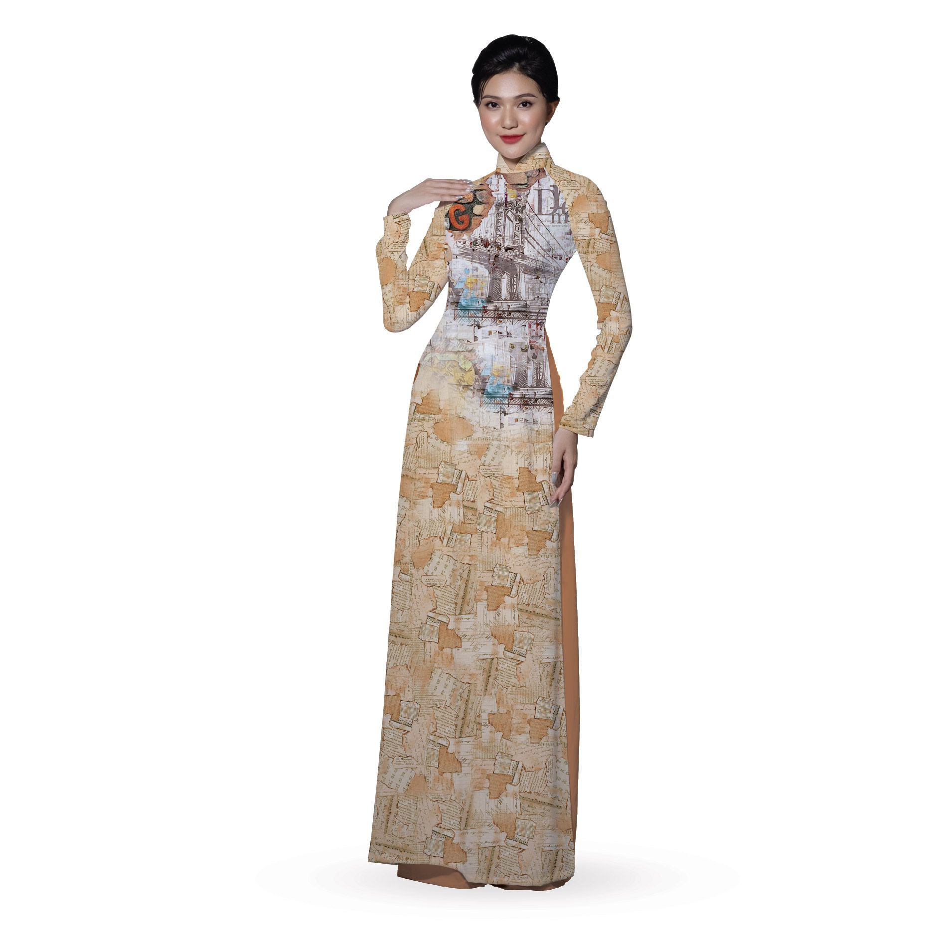 ASBR533322DR3 Vải Áo Dài In Họa Tiết Kháng Khuẩn Khổ 1m50 x 2m1
