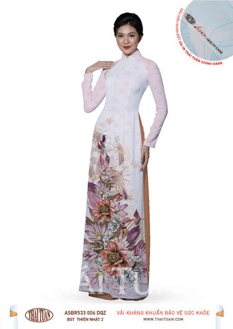 ASBR533006DQZ Vải Áo Dài In Họa Tiết Kháng Khuẩn Khổ 1m50 x 2m1