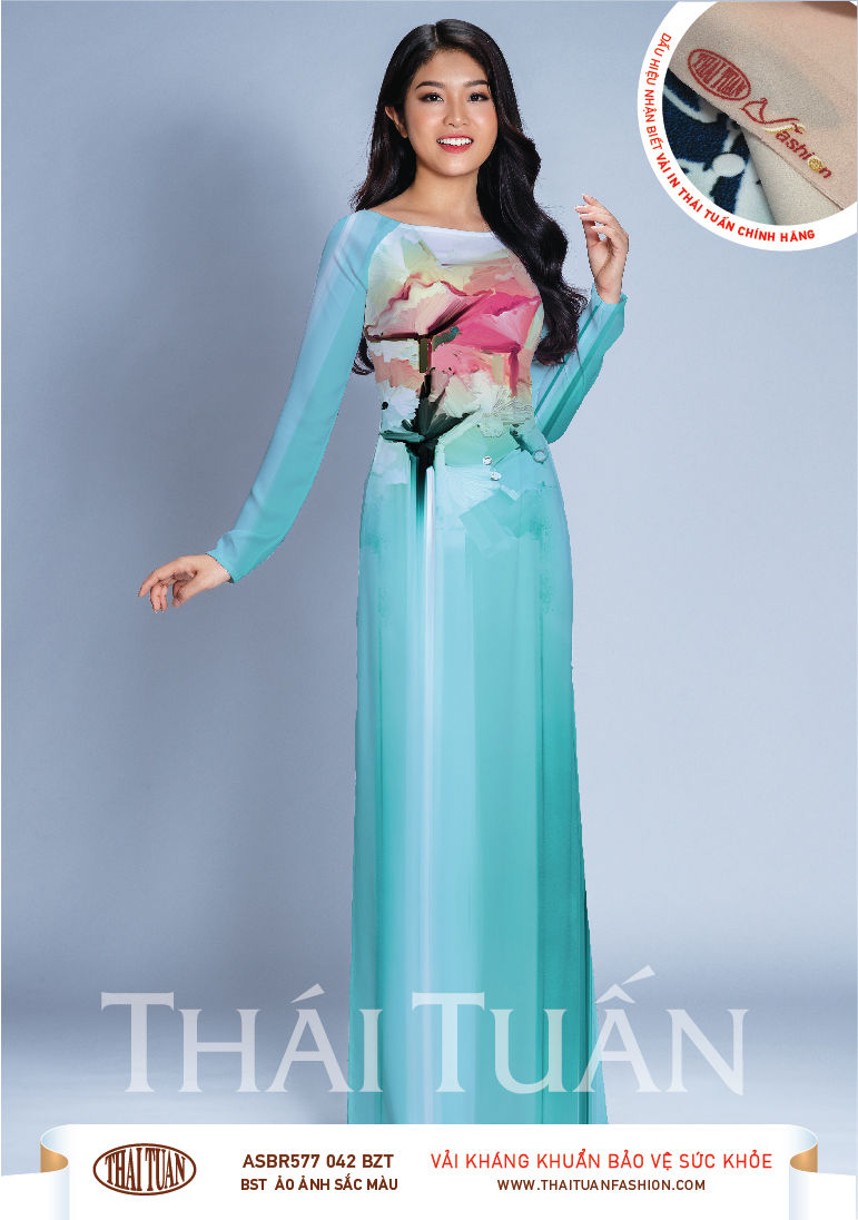 ASBR577-042-BZT | Vải Áo Dài Hoa Văn In