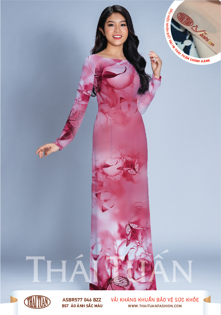 ASBR577-046-BZZ | Vải Áo Dài Hoa Văn In