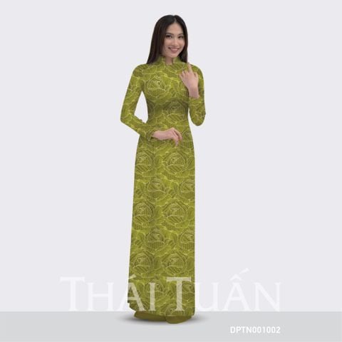 Vải Gấm Phụng Hoa Màu Xanh Úa Co Giãn Khổ 1m15 Dài 2m5 DPTN001002