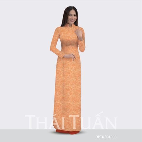 Vải Gấm Phụng Hoa Màu Cam Co Giãn Khổ 1m15 Dài 2m5 DPTN001003